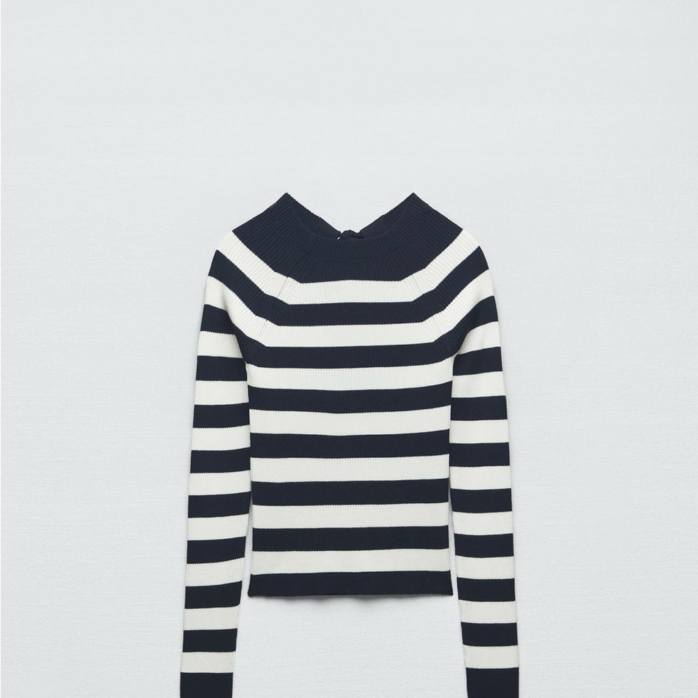 Zara Black and White Striped Sweater